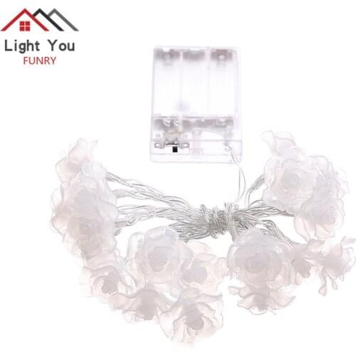 New 2.2 m 20 LED battery box Latex Rose String Lights Christmas Day Decorative Light Strings