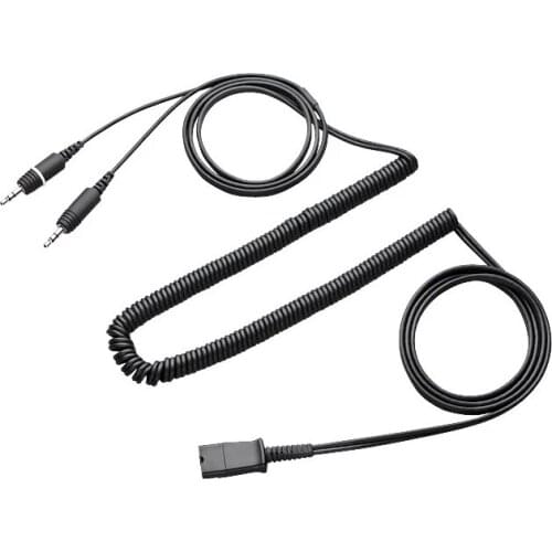 Original P lantronics Headsets to PC Sound Cards Adapter Cable Quick Disconnect to dual 3.5mm plug