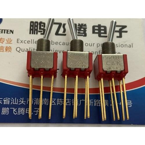 Original new 100% 7201SYW4QE button switch 6pin 2gear rocker toggle switch 2A250V