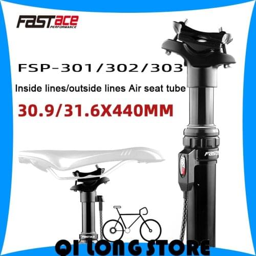 FASTACE MTB Height Adjustable Air Seatpost Dropper 30.9/31.6mm 440mm Internal Routing External Cable Remote 125mm Travel Seat