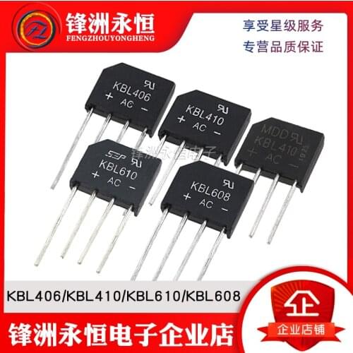 5pcs Flat Bridge KBL406/KBL410/KBL608 4A6A 6-1000V Recttiles/Full Bridge KBL310