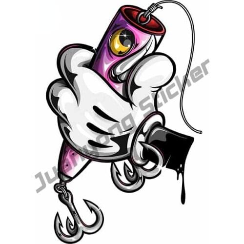 POPPING TROPICAL Fish Lure Vinyl Car Sticker Scratch-proof Custom Printing VAN Bumper Camper Yacht Waterproof Decal PVC13x9cm