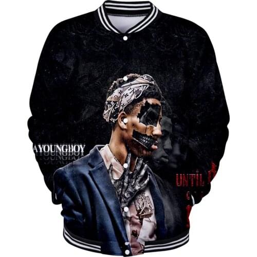 Salute to Hip hop Rapper Youngboy Never Broke Again 3D print Baseball uniform Men/Women Harajuku Baseball Jackets clothes