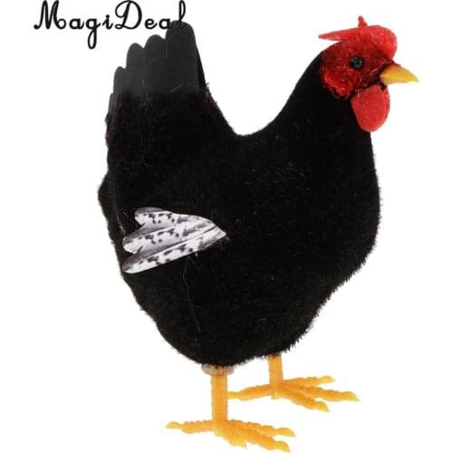 Realistic Foam Chicken Hen Cock Rooster Family Poultries Animal Figurine Home Party Decor Ornament