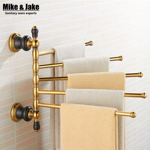 Luxury movable bath 5 pcs Towel Bars,golden Towel Holder,Solid Brass Made,Gold Finished,Bath towel bar Bathroom Accessories
