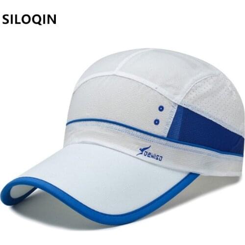 SILOQIN Snapback Cap Men Women Summer Mesh Hat Ultra-thin Breathable Baseball Caps Adjustable Size Casual Couple Sports Cap NEW