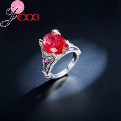 Bridal Wedding 925 Sterling Silver Rings Jewelry For Women Fashion Engagement Proposal Finger Ring With Clear Cubic Zircon
