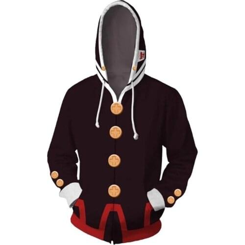 Anime Toilet-Bound Hanako-kun Hoodie Sweatshirt Jibaku Shounen Hanako kun Hoodies Zipper Casual Hooded Tops Coat Outfit for Men