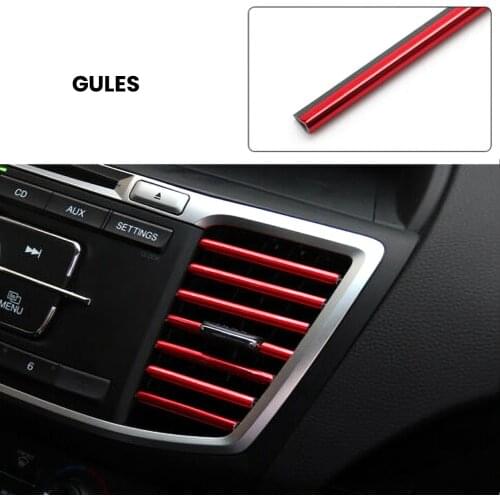 New Fashion 10 Pcs Car Accessories AUTO Colorful Air Conditioner Air Outlet Decoration Strip For Car Tools