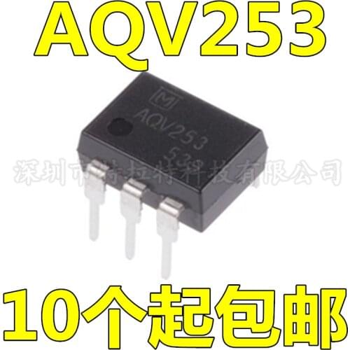 10pcs/lot AQV253 AQV253H Solid-State Relay Dip-6 Optocoupler Integrated Circuits IC Brand New & Original