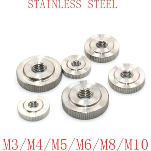 10PCS M3 M4 M5 M6 m8 m10 stainless steel thin small step Knurled Thumb Nuts
