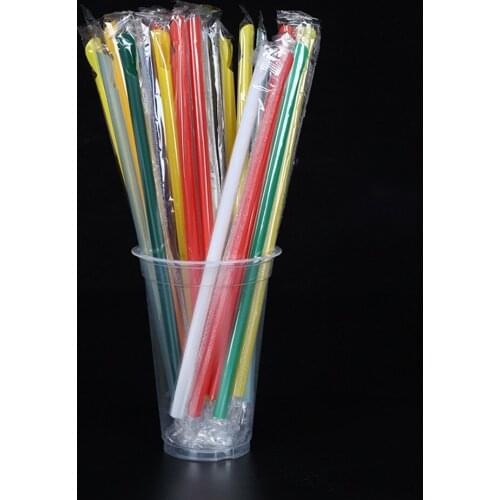100 Individually Packaged Pp Tea Drinks Cocktail Straws Spoon Smoothies Giant Thickened Holiday Event Party Disposable Straws