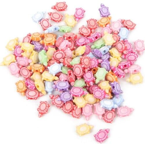 100pcs/lot Mixed Tortoise Shape Acrylic Beads Charm Loose Spacer Beads For Jewelry Making DIY Needlework Bracelet Accessories