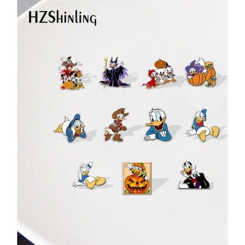 Disney Halloween Donald duck cartoon sticker Acrylic Lapel Pins Cartoon Badges Resin Epoxy Pins Deco for Jewelry Accessories