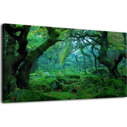 Green Forest Diamond Embroidery Nature Scenery Large DIY Diamond Painting With Square Rhinestones Mountain Mosaic Diamonds A401