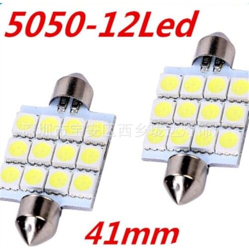 Automobile Reading Lamp LED Indoor Bulb Double Pointed Roof Lamp Interior Lamp T10 Ultra Bright 41mm Car Light Interior