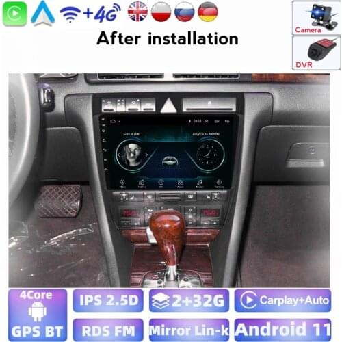 2Din Car Multimedia Video Player For Audi A6 S6 RS6 1997-2004 USB 2G+32G Carplay DVD Auto Radio Stereo GPS Navigation Wifi DSP