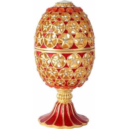 FLETCHER brand metal material Artificial coloured painting European Castle Style home Decoration Crafts Faberge egg