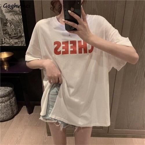 T-shirts Women Casual Fashion Loose Sexy Female Tees Korean Style Ins Lazy All-match Simple Harajuku Elegant Students Streetwear