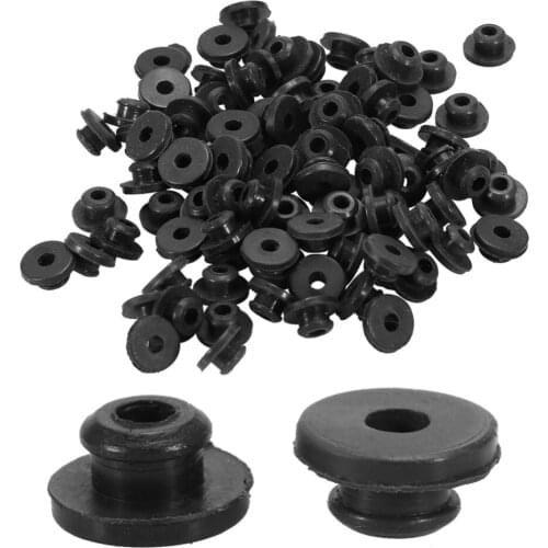 200 pcs Tattoo Needle Rubber Grommets Nipples Black "T" Type Needle Pad Tattoo Machine Accessory Armature Bar Tools