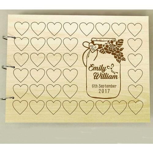 Personalized Wedding Guestbook Custom Wood Guest Book,Engagement Anniversary Gift Wedding Sign Book