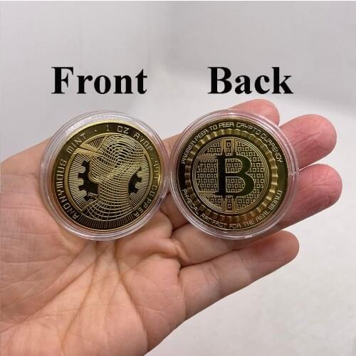 Creative Souvenir Gold Plated Bitcoin Coin Collectible Bit Metal Coin Collection Physical Cryptocurrency Commemorative Coin