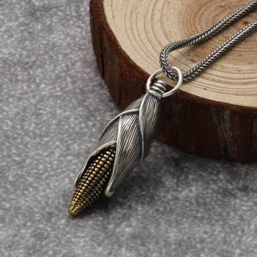 925 sterling silver pendant for men vintage corn mens charms fashion chinese style pendant mens sterling silver jewelry
