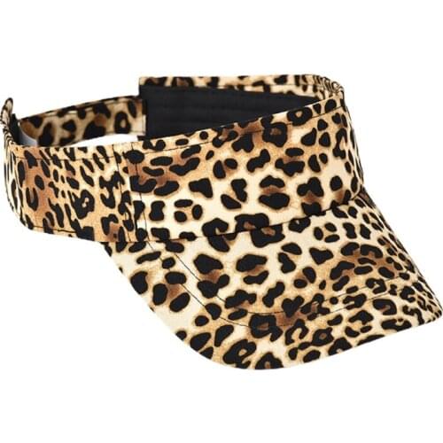 L5YC Leopard Print Empty Top Baseball Sports Dancing Running Party Snapback Hip-Hop Adjustable Sun Hat