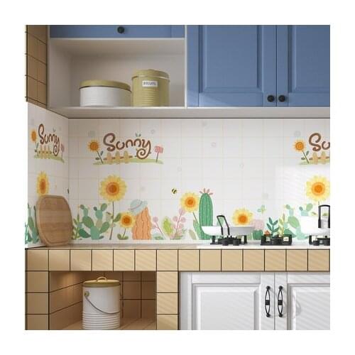 Tile Stickers Kitchen Custom Wall Sticker High Temperature Resistant Moisture-proof Wallpaper Lampblack Machine Vinyl Decal