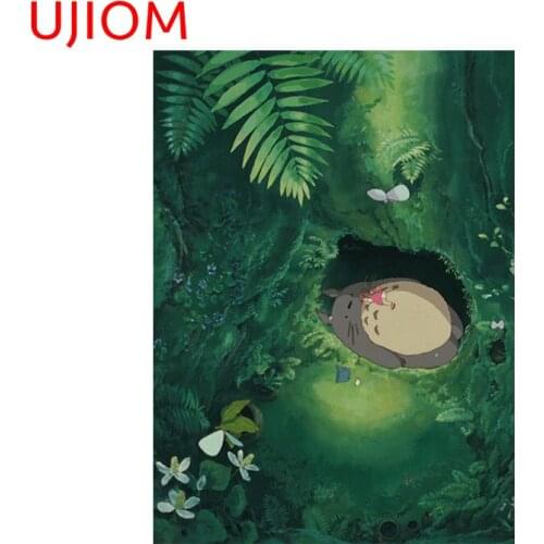 UJIOM Miyazaki Hayao My Neighbor Totoro Poster Wall Decor Living Room Decals Home Office Bedroom Accessories Art Wall Stickers