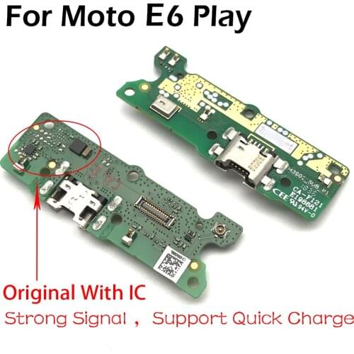 For Motorola Moto E6 Play E6S Dock Connector Micro USB Charger Charging Port Flex Cable Board With Microphone Replacement Parts