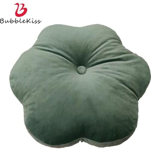 Bubble Kiss 45cm Colorful Flower Plush Pillow Toy Soft Cartoon Plant Stuffed Doll Chair Cushion Sofa Decor Cute Birthday Gifts