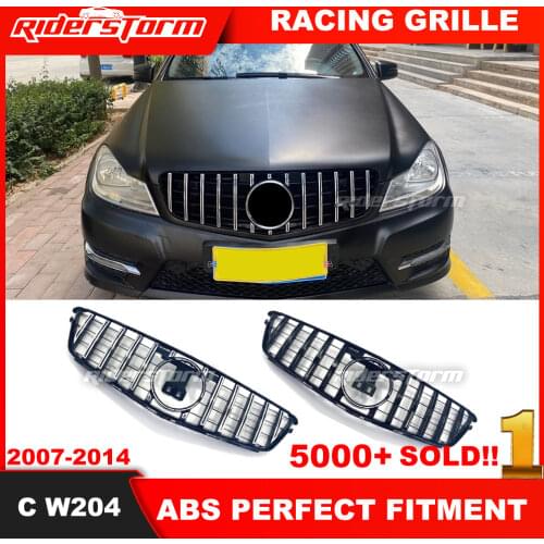 For mercedesz W204 GT Grille for C Class W204 racing grille C180 C200 C250 C300 2008-2014 front grill front bumper