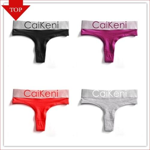 VDOGRIR Sexy Womens Cotton Seamless G-String Thong Female Panty Underwear Women Briefs Low Waist Letter Lady Intimates Tangas