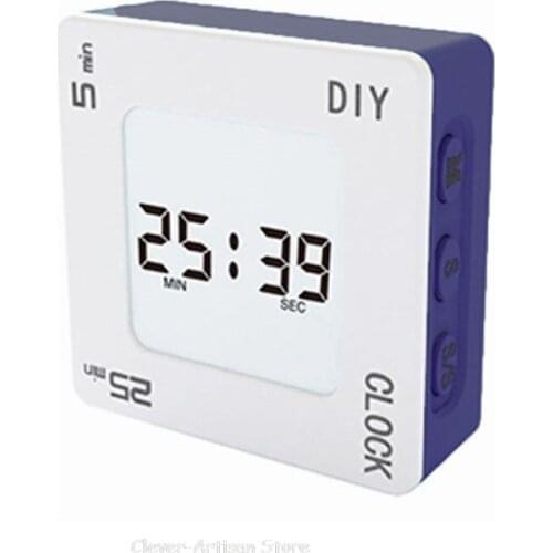 DIY Time Management Pomodoro Timer Creative Square Alarm Clock Vibration Flashing Backlight Timer for Students Au 25 20 Dropship