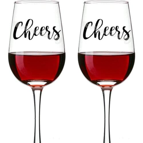 14pcs/set Cheers Lettering Vinyl Stickers Engagement Party Wine Glass stickers Celebration Wedding Birthday banquet Decal EB043