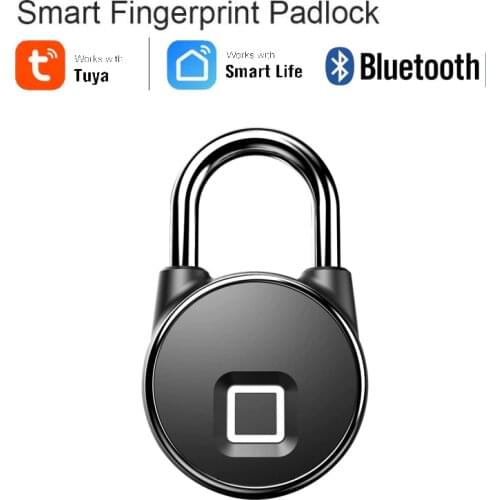 Fingerprint Padlock Tuya APP BT Waterproof Smart Lock USB Rechargeable Security Keyless Lock For School Locker Gym