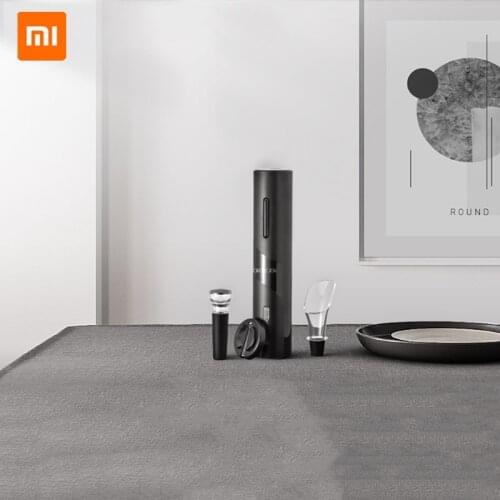 Youpin Circle Joy Black Samurai Electric Bottle Wine Opener Set Automatic Corkscrew Red Wine Kitchen Accessories Tools 4 In 1