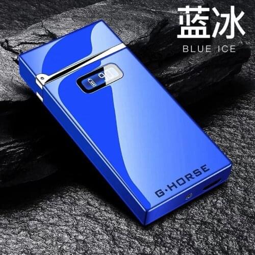 High-End Windproof Rechargeable Arc Cigar Lighter, High-Tech Battery Display, Cigarette Ignite Times Creative Birthday Gift Men