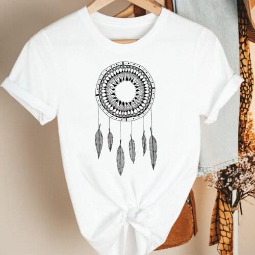 Women Clothes Web New Dream Vintage 90s Feather Cartoon Summer Short Sleeve Print Fashion Tshirt Female Tee Top Graphic T-shirt
