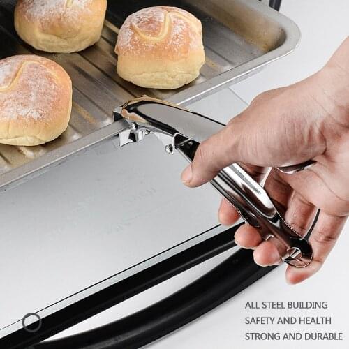 1pcs Stainless Steel BBQ Grill Grate Lifter Gripper Bowl Picker Pot Gripper Anti-Hot Plate Pan Clamp Clip Kitchen Gadget 2021New