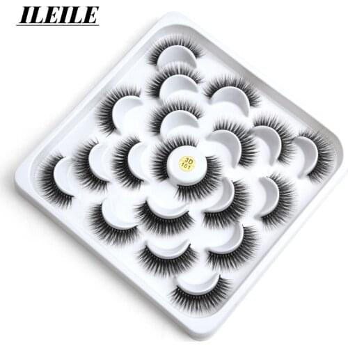 10 Pairs/set Thickening Mink Hair Eyelash Makeup Lashees False 3D Eyelashes Makeup Eyelashes Extension For Beauty Women Makeup