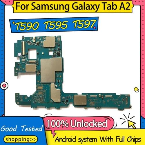 100% Working Unlocked Motherboard Mainboard Logic Board For Samsung Galaxy Tab A2 T590 T595 T597 Motherboard With Full Chips