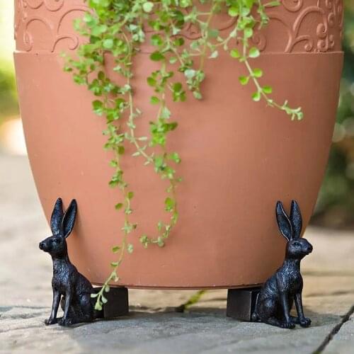 3pcs Plant Pot Foot Dog/cat/rabbit Statue Flower Pot Planter Foot Pot Support Foot Handmade Garden Decoration JS22