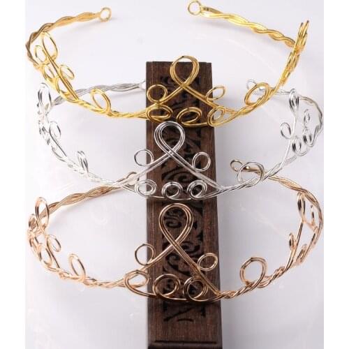 1pcs 41.5cm*4.3cm Metal Crown Hairbands Bride Wedding Crown Hairwear DIY Hair Accessories For Women Jewelry Making