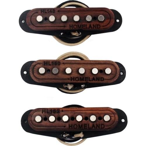 3 Pcs Durable Hand Wound Pickups Alnico 5 48/50/52mm For Stratocaster Strat ST Electric Guitar Pickup Wood Color
