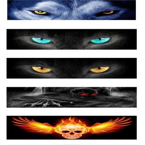 3D Car Front Windshield Sticker Rear Car Stickers Front File Stickers Decorative Shade Stereo Car Stickers Evil Skeleton Wolf