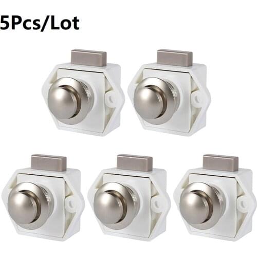 5pcs Diameter 20mm Camper Car Push Lock RV Caravan Boat Drawer Latch Button Locks For Furniture Hardware