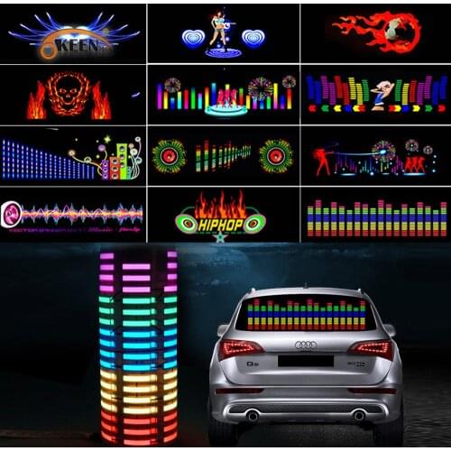 90*25 40*30 Automobile LED Equalizer Car Interiror Atmosphere Music Rhythm EL Sheet Sticker Glow Flash Panel Flashing Light