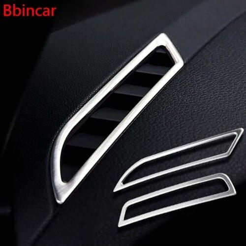 Bbincar Interior Decoration 2pcs For Volkwagen VW Golf 7 MK7 2013-2017 ABS Chrome Inner Front Up Air Vent Cover Trim Outlet